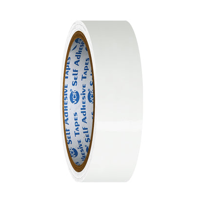 VCR White Color Tape - 50 Meters in Length - 24mm / 1" Width - BOPP Self Adhesive Tape for Arts and Craft use, Box Packing, Office and Home use