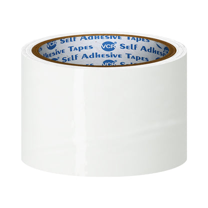 VCR White Color Tape - 50 Meters in Length - 60mm / 2.5" Width - BOPP Self Adhesive Tape for Arts and Craft use, Box Packing, Office and Home use