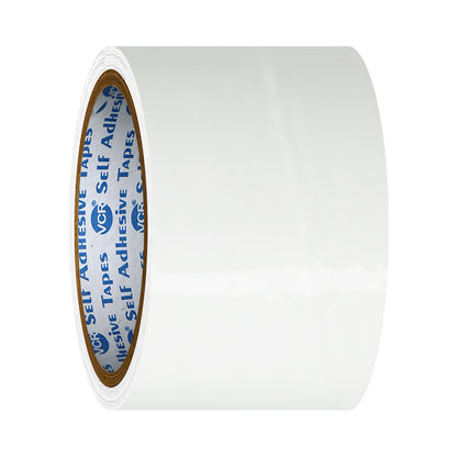 VCR White Color Tape - 50 Meters in Length - 60mm / 2.5" Width - BOPP Self Adhesive Tape for Arts and Craft use, Box Packing, Office and Home use