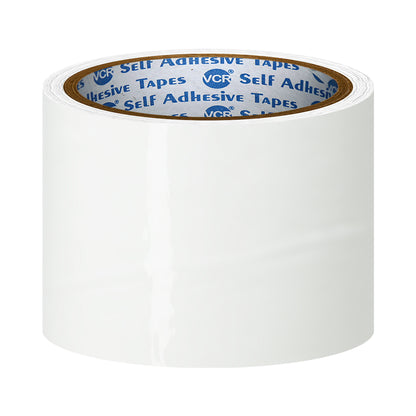 VCR White Color Tape - 50 Meters in Length - 72mm / 3" Width - BOPP Self Adhesive Tape for Arts and Craft use, Box Packing, Office and Home use