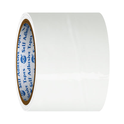 VCR White Color Tape - 50 Meters in Length - 72mm / 3" Width - BOPP Self Adhesive Tape for Arts and Craft use, Box Packing, Office and Home use