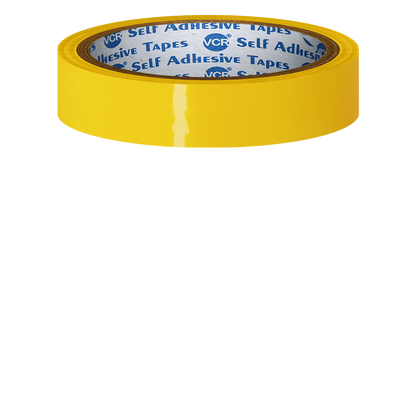 VCR Yellow Color Tape - 50 Meters in Length - 18mm / 0.75" Width - BOPP Self Adhesive Tape for Arts and Craft use, Box Packing, Office and Home use