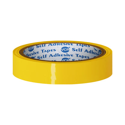 VCR Yellow Color Tape - 50 Meters in Length - 18mm / 0.75" Width - BOPP Self Adhesive Tape for Arts and Craft use, Box Packing, Office and Home use