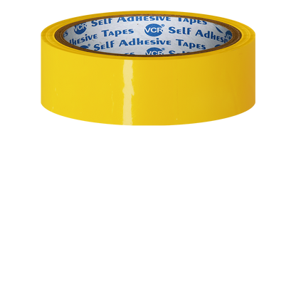 VCR Yellow Color Tape - 50 Meters in Length - 24mm / 1" Width - BOPP Self Adhesive Tape for Arts and Craft use, Box Packing, Office and Home use