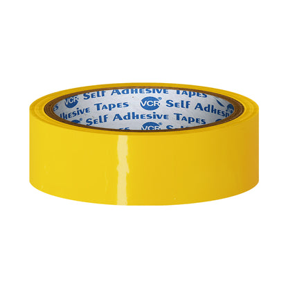 VCR Yellow Color Tape - 50 Meters in Length - 24mm / 1" Width - BOPP Self Adhesive Tape for Arts and Craft use, Box Packing, Office and Home use