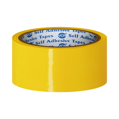 VCR Yellow Color Tape - 50 Meters in Length - 36mm / 1.5" Width - BOPP Self Adhesive Tape for Arts and Craft use, Box Packing, Office and Home use
