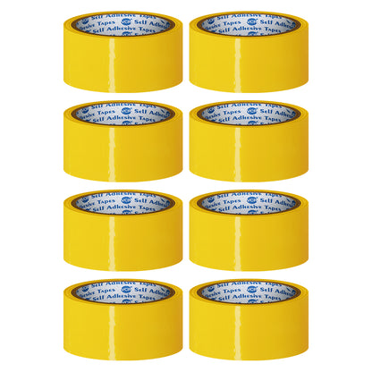 VCR Yellow Color Tape - 50 Meters in Length - 36mm / 1.5" Width - BOPP Self Adhesive Tape for Arts and Craft use, Box Packing, Office and Home use