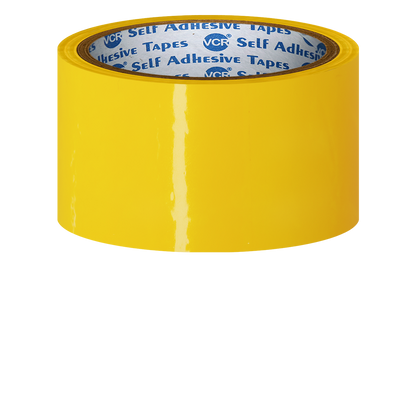 VCR Yellow Color Tape - 50 Meters in Length - 48mm / 2" Width - BOPP Self Adhesive Tape for Arts and Craft use, Box Packing, Office and Home use