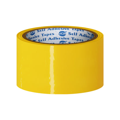 VCR Yellow Color Tape - 50 Meters in Length - 48mm / 2" Width - BOPP Self Adhesive Tape for Arts and Craft use, Box Packing, Office and Home use