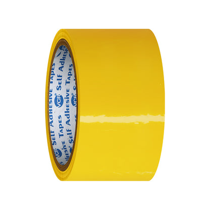 VCR Yellow Color Tape - 50 Meters in Length - 48mm / 2" Width - BOPP Self Adhesive Tape for Arts and Craft use, Box Packing, Office and Home use