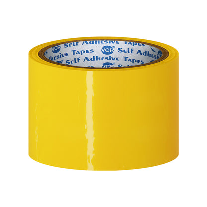 VCR Yellow Color Tape - 50 Meters in Length - 60mm / 2.5" Width - BOPP Self Adhesive Tape for Arts and Craft use, Box Packing, Office and Home use