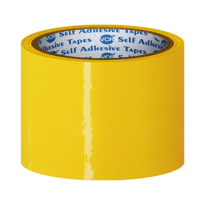 VCR Yellow Color Tape - 50 Meters in Length - 72mm / 3" Width - BOPP Self Adhesive Tape for Arts and Craft use, Box Packing, Office and Home use