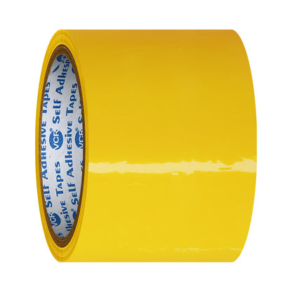 VCR Yellow Color Tape - 50 Meters in Length - 72mm / 3" Width - BOPP Self Adhesive Tape for Arts and Craft use, Box Packing, Office and Home use