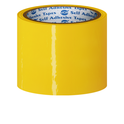 VCR Yellow Color Tape - 50 Meters in Length - 96mm / 4" Width - BOPP Self Adhesive Tape for Arts and Craft use, Box Packing, Office and Home use