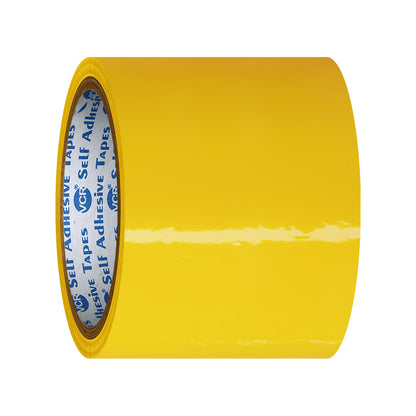 VCR Yellow Color Tape - 50 Meters in Length - 96mm / 4" Width - BOPP Self Adhesive Tape for Arts and Craft use, Box Packing, Office and Home use