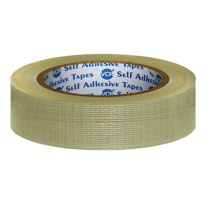 VCR Cross Filament Tape - 45 Meters in Length - 24mm / 1" Width - Strong tape for Packing Heavy Items, Durable in Nature, Used for Heavy Industrial Goods Packing.