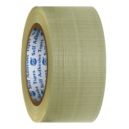 VCR Cross Filament Tape - 45 Meters in Length - 48mm / 2" Width - Strong tape for Packing Heavy Items, Durable in Nature, Used for Heavy Industrial Goods Packing.