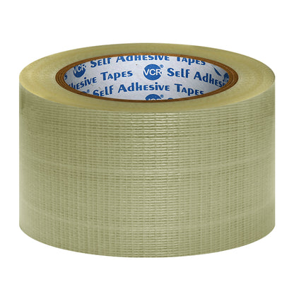 VCR Cross Filament Tape - 45 Meters in Length - 72mm / 3" Width - Strong tape for Packing Heavy Items, Durable in Nature, Used for Heavy Industrial Goods Packing.