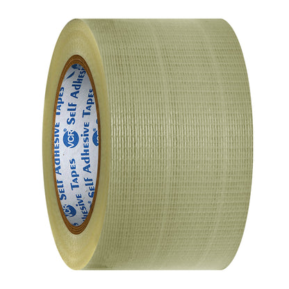 VCR Cross Filament Tape - 45 Meters in Length - 72mm / 3" Width - Strong tape for Packing Heavy Items, Durable in Nature, Used for Heavy Industrial Goods Packing.