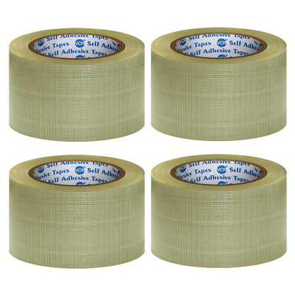 VCR Cross Filament Tape - 45 Meters in Length - 72mm / 3" Width - Strong tape for Packing Heavy Items, Durable in Nature, Used for Heavy Industrial Goods Packing.