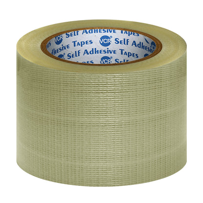 VCR Cross Filament Tape - 45 Meters in Length - 96mm / 4" Width - Strong tape for Packing Heavy Items, Durable in Nature, Used for Heavy Industrial Goods Packing.