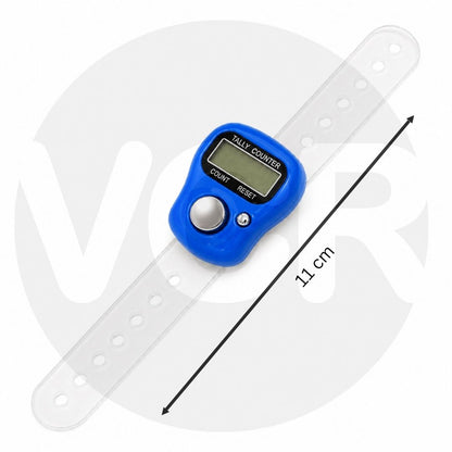 VCR 5-Digit Mini Tally Counter Finger Ring with LCD Display, Reset Button & Adjustable Strap for Japa Mala, Meditation, Sports, Knitting, Running & Events