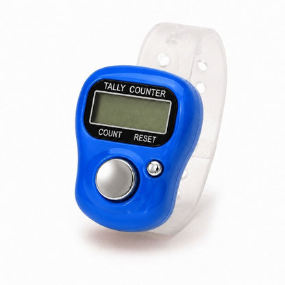 VCR 5-Digit Mini Tally Counter Finger Ring with LCD Display, Reset Button & Adjustable Strap for Japa Mala, Meditation, Sports, Knitting, Running & Events