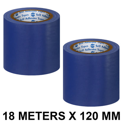 VCR Blue Floor Marking Tape - 18 Meters in Length 120mm / 05" Width - Waterproof Social Distancing lane Marking Tape for Safety, Hazard and Caution Warnings