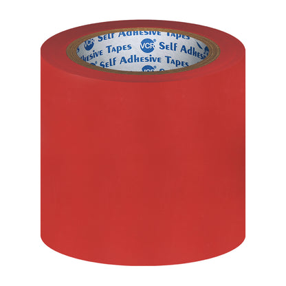 VCR Red Floor Marking Tape - 18 Meters in Length 120mm / 05" Width - Waterproof Social Distancing lane Marking Tape for Safety, Hazard and Caution Warnings