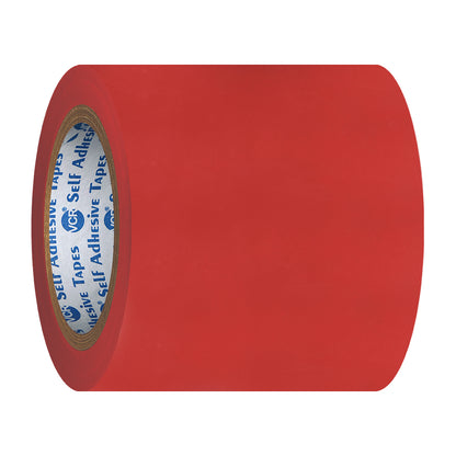 VCR Red Floor Marking Tape - 18 Meters in Length 120mm / 05" Width - Waterproof Social Distancing lane Marking Tape for Safety, Hazard and Caution Warnings