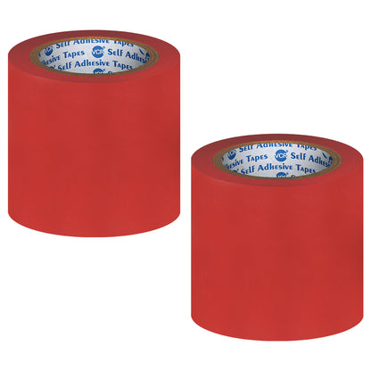 VCR Red Floor Marking Tape - 18 Meters in Length 120mm / 05" Width - Waterproof Social Distancing lane Marking Tape for Safety, Hazard and Caution Warnings