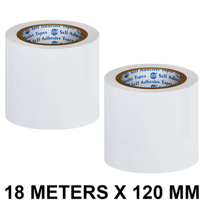 VCR White Floor Marking Tape - 18 Meters in Length 120mm / 05" Width - Waterproof Social Distancing lane Marking Tape for Safety, Hazard and Caution Warning