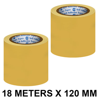VCR Yellow Floor Marking Tape - 18 Meters in Length 120mm / 05" Width - Waterproof Social Distancing lane Marking Tape for Safety, Hazard and Caution Warnings