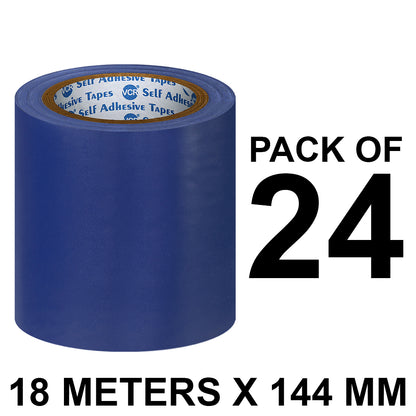 VCR Blue Floor Marking Tape - 18 Meters in Length 144mm / 06" Width - Waterproof Social Distancing lane Marking Tape for Safety, Hazard and Caution Warnings