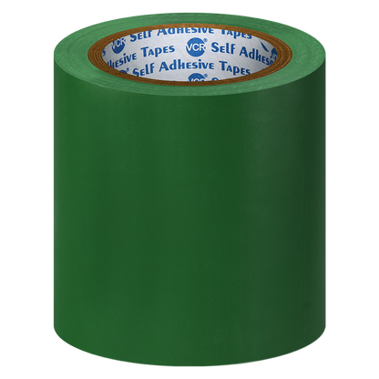VCR Green Floor Marking Tape - 18 Meters in Length 144mm / 06" Width - Waterproof Social Distancing lane Marking Tape for Safety, Hazard and Caution Warnings