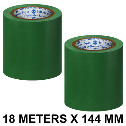 VCR Green Floor Marking Tape - 18 Meters in Length 144mm / 06" Width - Waterproof Social Distancing lane Marking Tape for Safety, Hazard and Caution Warnings