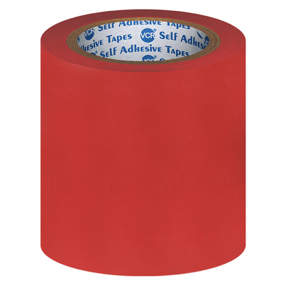 VCR Red Floor Marking Tape - 18 Meters in Length 144mm / 06" Width - Waterproof Social Distancing lane Marking Tape for Safety, Hazard and Caution Warnings