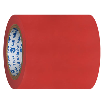 VCR Red Floor Marking Tape - 18 Meters in Length 144mm / 06" Width - Waterproof Social Distancing lane Marking Tape for Safety, Hazard and Caution Warnings