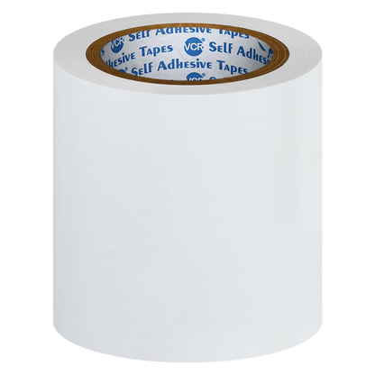 VCR White Floor Marking Tape - 18 Meters in Length 144mm / 06" Width - Waterproof Social Distancing lane Marking Tape for Safety, Hazard and Caution Warnings