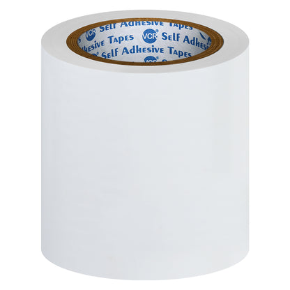 VCR White Floor Marking Tape - 18 Meters in Length 144mm / 06" Width - Waterproof Social Distancing lane Marking Tape for Safety, Hazard and Caution Warnings