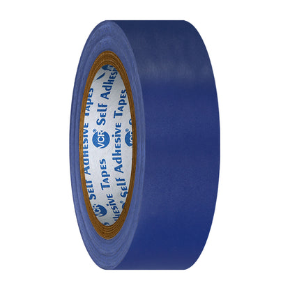 VCR Blue Floor Marking Tape - 18 Meters in Length 24mm / 01" Width - Waterproof Social Distancing lane Marking Tape for Safety, Hazard and Caution Warnings