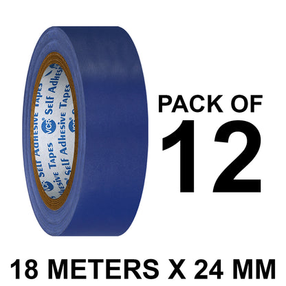 VCR Blue Floor Marking Tape - 18 Meters in Length 24mm / 01" Width - Waterproof Social Distancing lane Marking Tape for Safety, Hazard and Caution Warnings