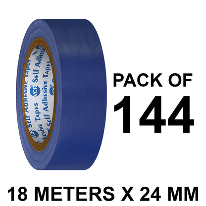 VCR Blue Floor Marking Tape - 18 Meters in Length 24mm / 01" Width - Waterproof Social Distancing lane Marking Tape for Safety, Hazard and Caution Warnings