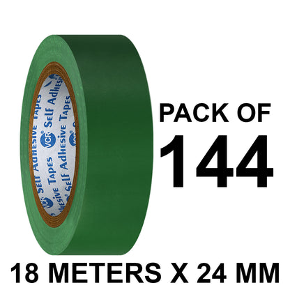 VCR Green Floor Marking Tape - 18 Meters in Length 24mm / 01" Width - Waterproof Social Distancing lane Marking Tape for Safety, Hazard and Caution Warnings