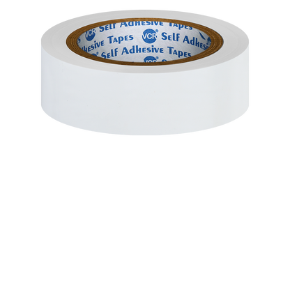 VCR White Floor Marking Tape - 18 Meters in Length 24mm / 01" Width - Waterproof Social Distancing lane Marking Tape for Safety, Hazard and Caution Warnings