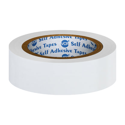 VCR White Floor Marking Tape - 18 Meters in Length 24mm / 01" Width - Waterproof Social Distancing lane Marking Tape for Safety, Hazard and Caution Warnings