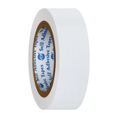 VCR White Floor Marking Tape - 18 Meters in Length 24mm / 01" Width - Waterproof Social Distancing lane Marking Tape for Safety, Hazard and Caution Warnings