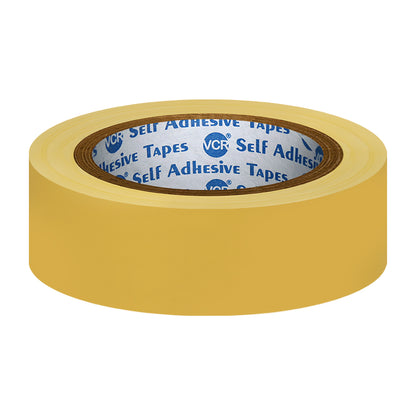 VCR Yellow Floor Marking Tape - 18 Meters in Length 24mm / 01" Width - Waterproof Social Distancing lane Marking Tape for Safety, Hazard and Caution Warnings