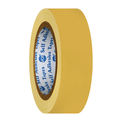 VCR Yellow Floor Marking Tape - 18 Meters in Length 24mm / 01" Width - Waterproof Social Distancing lane Marking Tape for Safety, Hazard and Caution Warnings