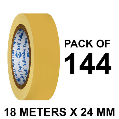 VCR Yellow Floor Marking Tape - 18 Meters in Length 24mm / 01" Width - Waterproof Social Distancing lane Marking Tape for Safety, Hazard and Caution Warnings